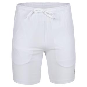 Men`s Solid Performance 8 Inch Tennis Short Bright White