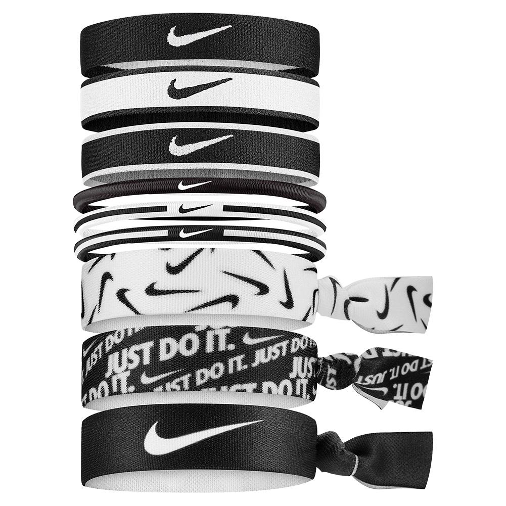NIKE Women`s Mixed Hairbands 9 Pack Black and White