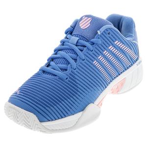 Women`s Hypercourt Express 2 Tennis Shoes Silver Lake Blue and White