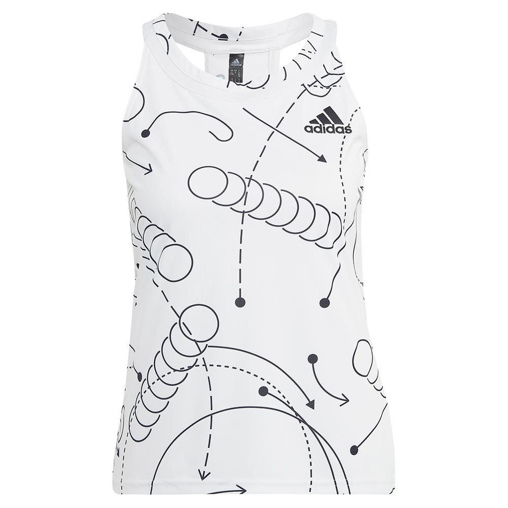 ADIDAS Women`s Club Graphic Tennis Tank White