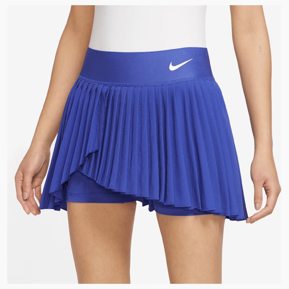 Nike Women`s Advantage Court Dri-FIT Pleated Tennis Skort Lapis and White