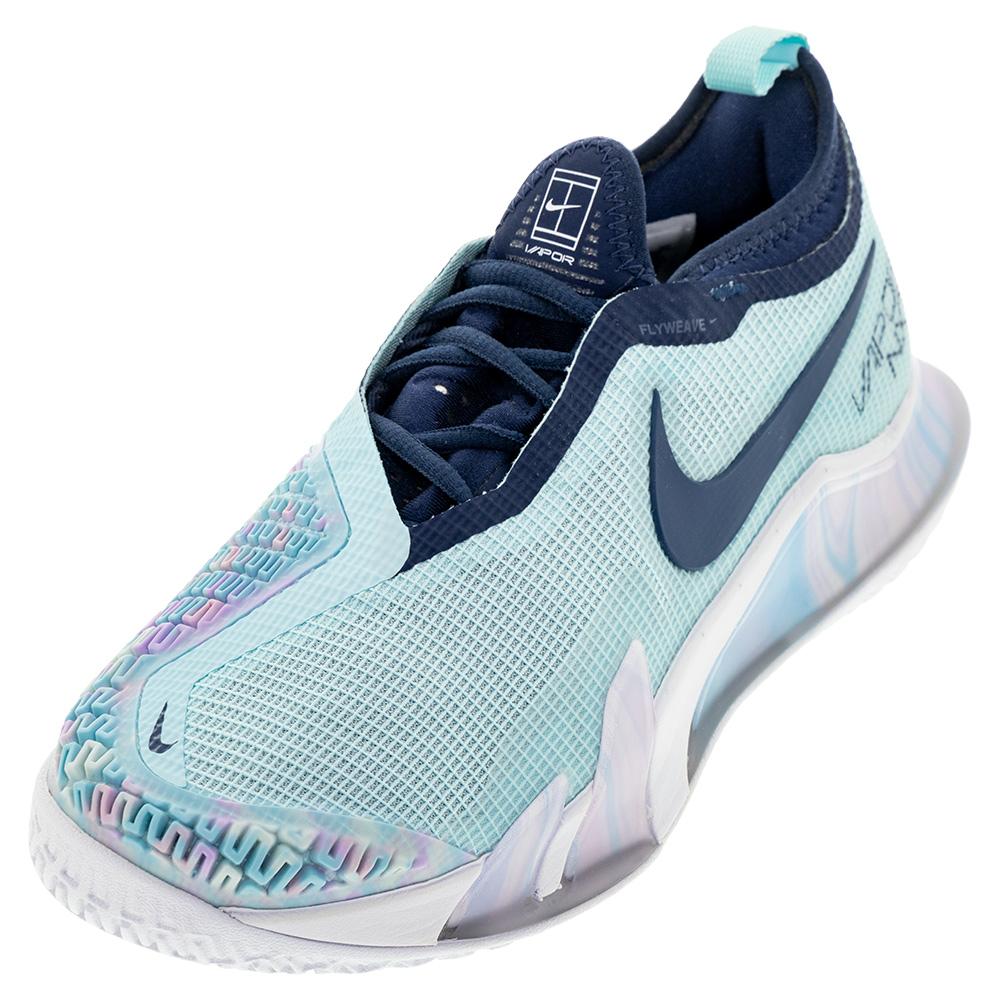 NikeCourt Women`s React Vapor NXT Tennis Shoes Glacier Blue and Midnight  Navy