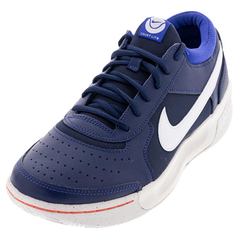 NikeCourt Men`s Zoom Lite 3 Tennis Shoes Midnight Navy and White