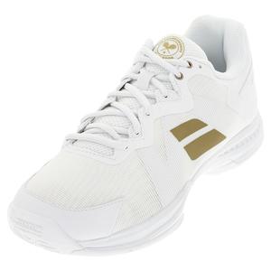 Men`s SFX 3 All Court Wimbledon Tennis Shoes White and Gold
