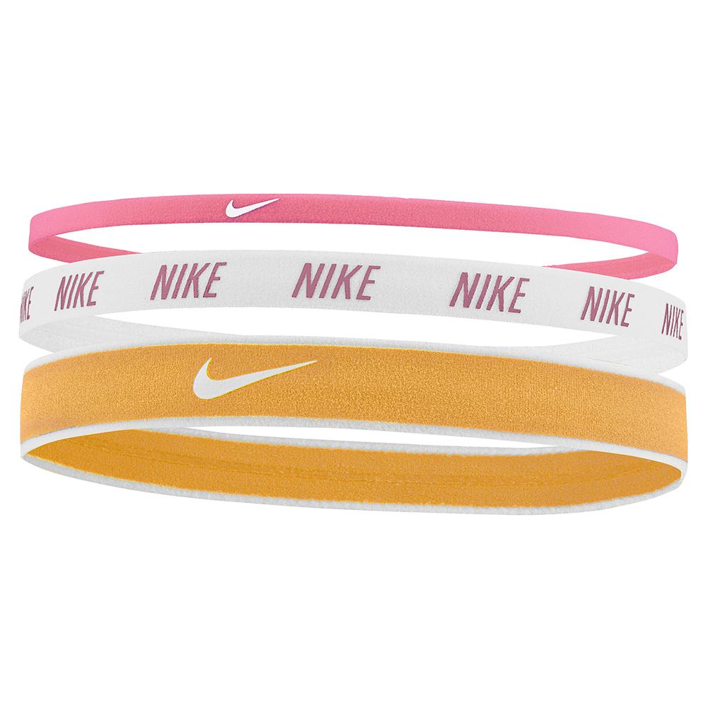 NIKE Women`s Mixed Width Headbands 3 Pack Pinksicle and White