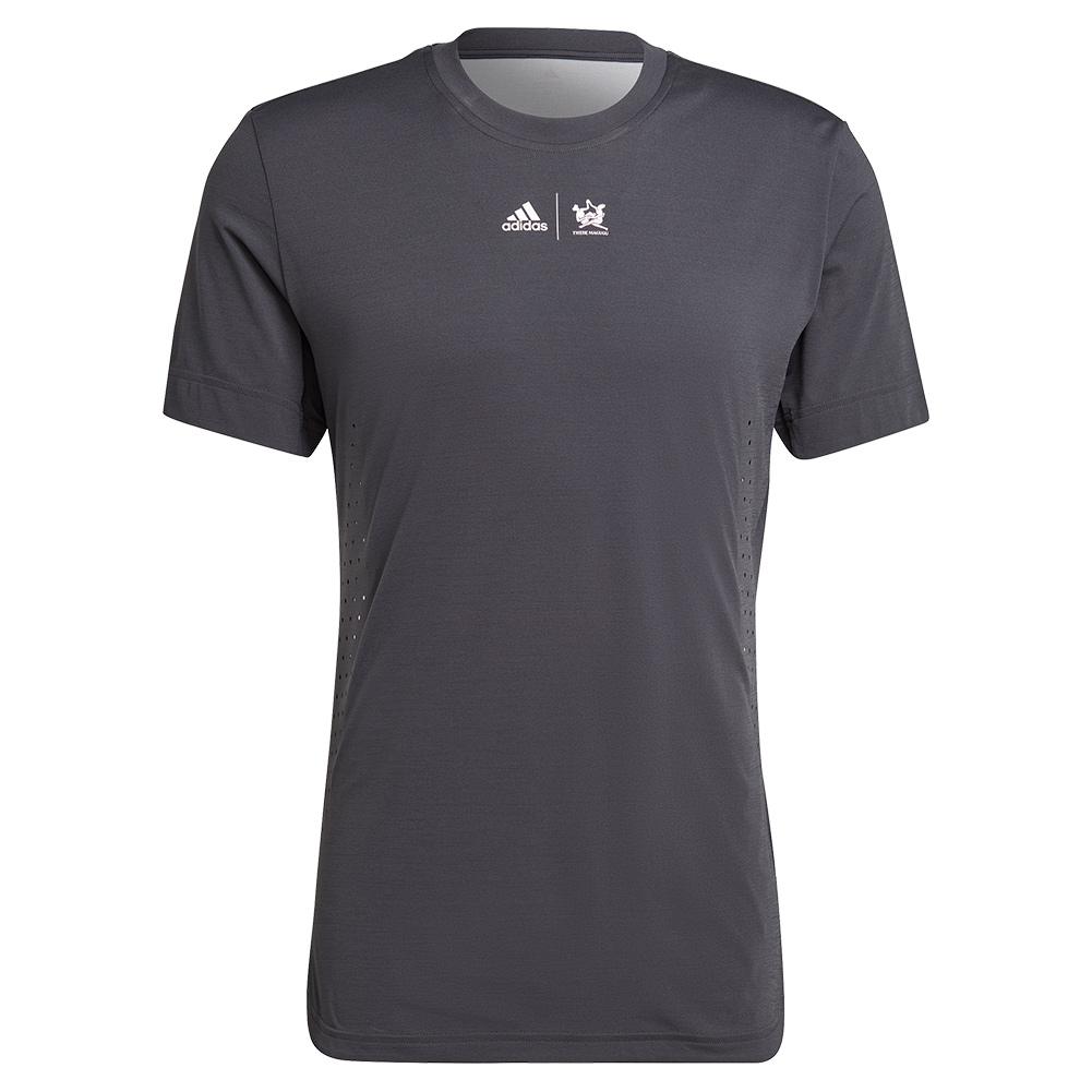 Adidas Unisex New York Printed Tennis Top in Carbon