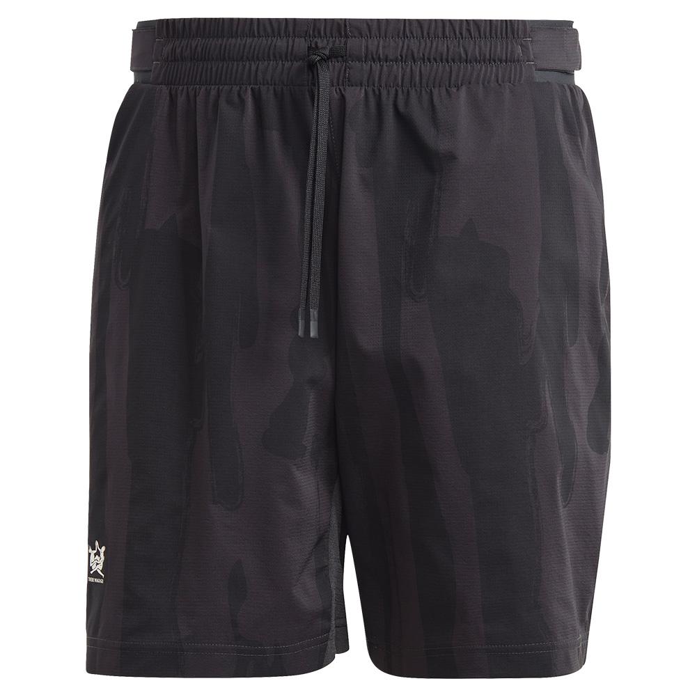 Adidas Unisex New York 5 Inch Printed Tennis Short in Carbon and Black