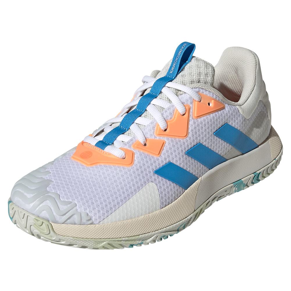 adidas Men`s SoleMatch Control Tennis Shoes Footwear White and Pulse Blue