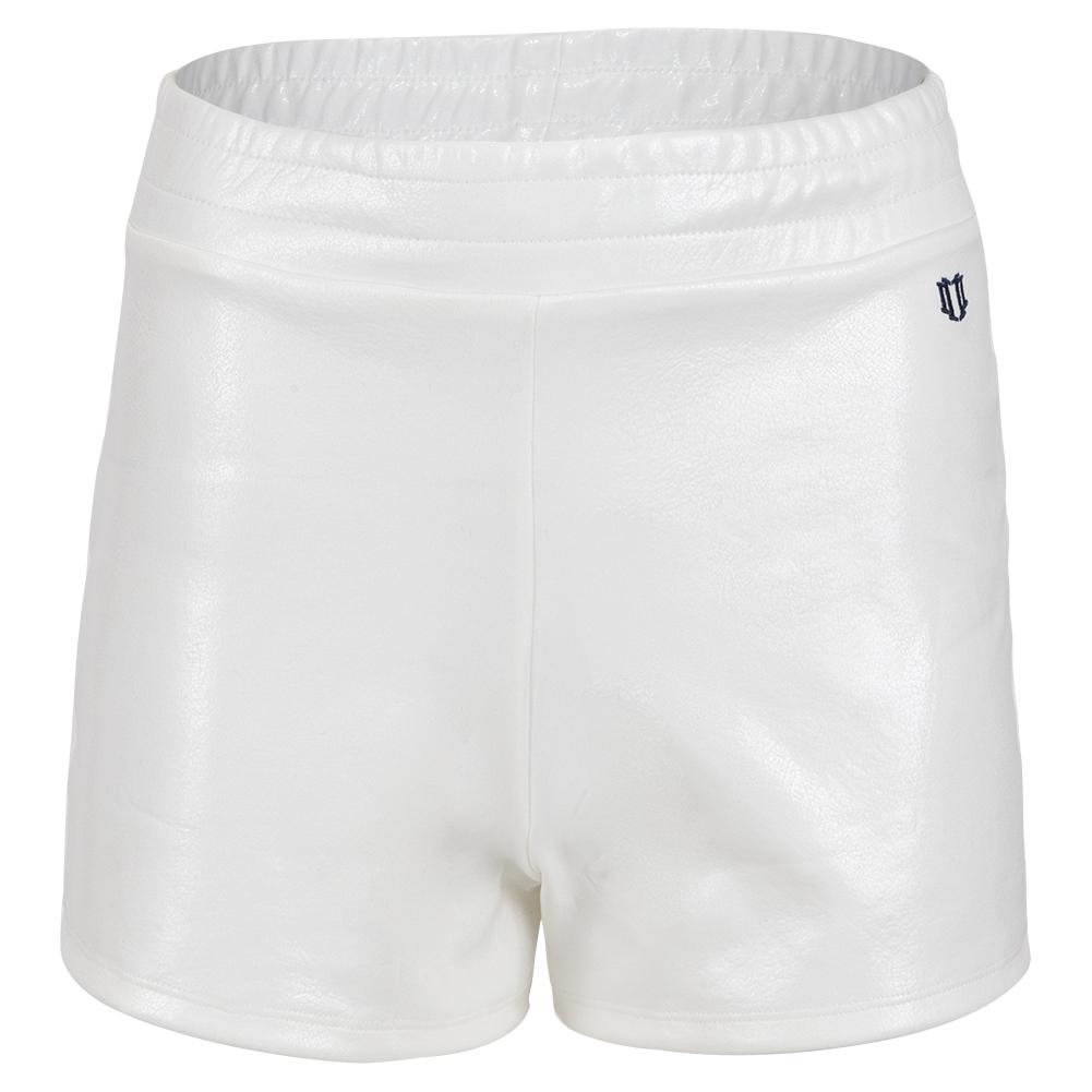EleVen by Venus Williams Women's Star Traveler Tennis Short in White Foiled  Neoprene