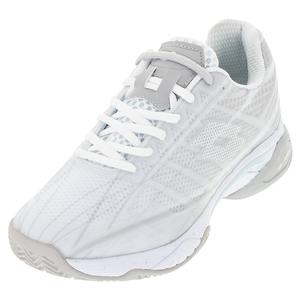 Women`s Mirage 300 Clay Tennis Shoes All White and Silver Metal 2