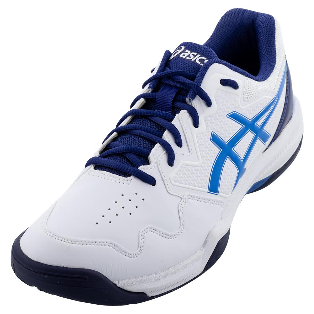 Asics Men`s GEL-Dedicate 7 Tennis Shoes White and Electric Blue | eBay