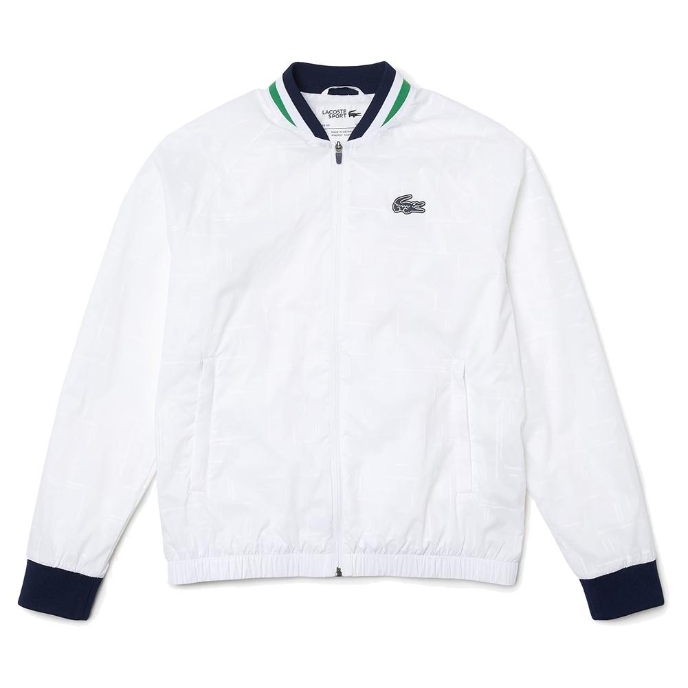 Lacoste Men`s Team Leader Tennis Jacket White and Navy Blue