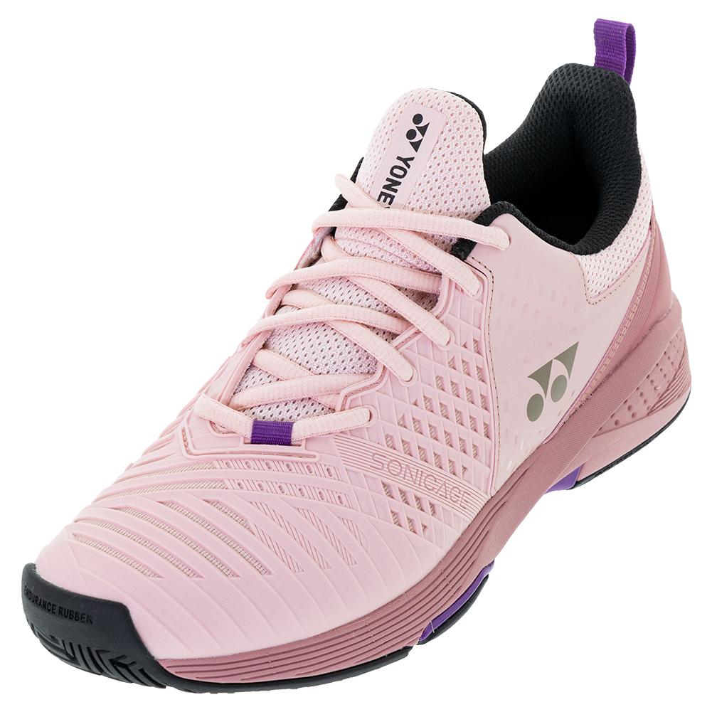 Yonex Women`s Sonicage 3 Tennis Shoes Pink Beige