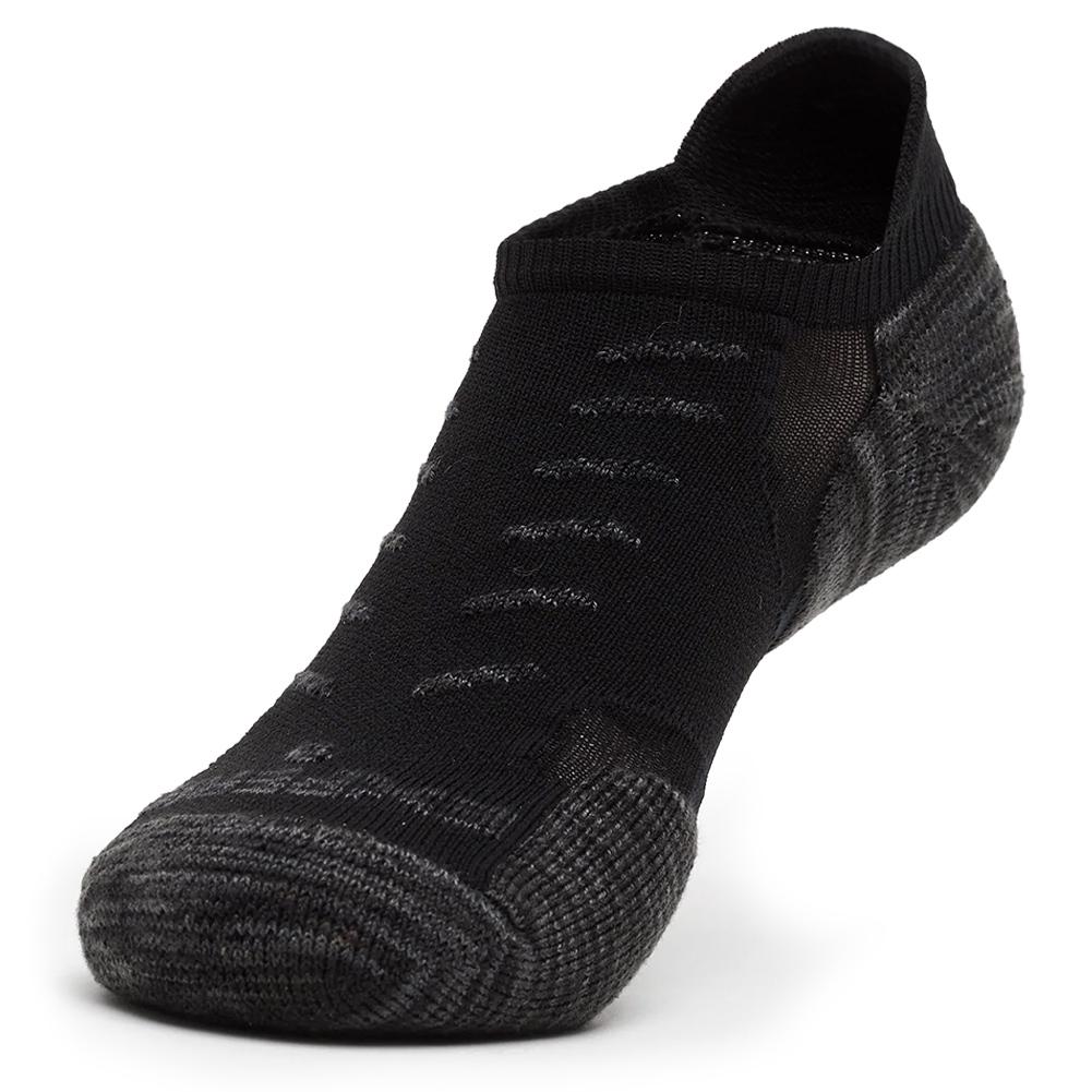 Thorlo TECHFIT Light Cushion No Show Tab Rocket Grip Tennis Socks Black