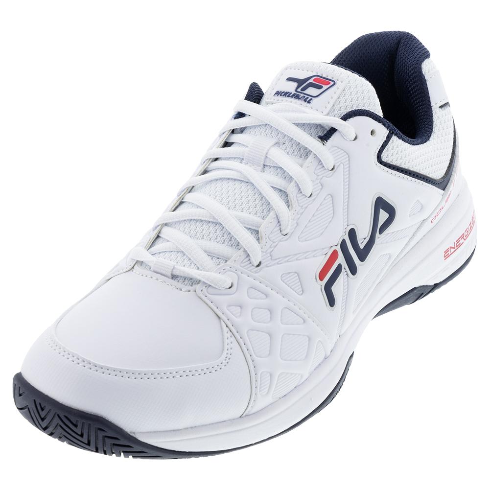 Fila Men`s Double Bounce 3 Pickleball Shoes White and Fila Navy