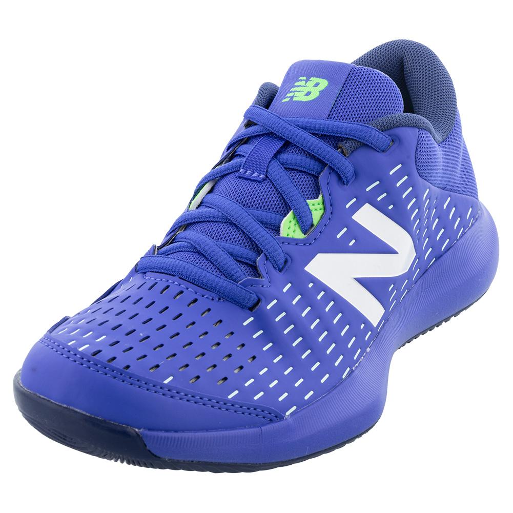 New Balance Juniors` 696v4 Tennis Shoes Victory Blue and White