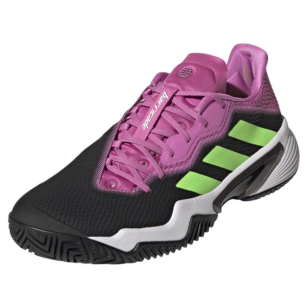 adidas Men`s Barricade Tennis Shoes Carbon and Signal Green