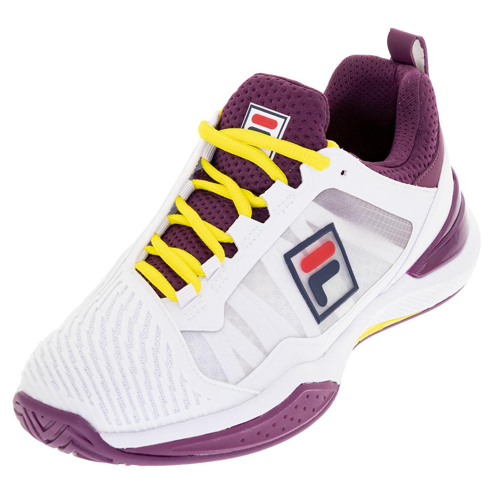 Fila Women`s SpeedServe Energized Tennis Shoes White and Magenta Purple