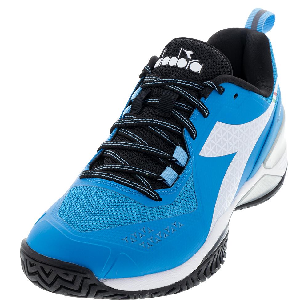 Diadora Men`s Blushield Torneo AG Tennis Shoes Blue Jewel and White