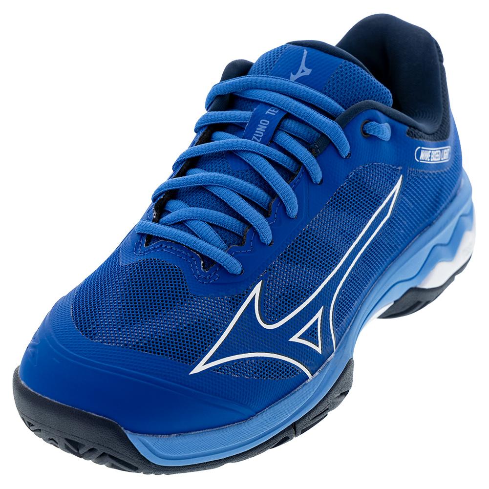 Mizuno Men`s Wave Exceed Light AC Tennis Shoes True Blue and White