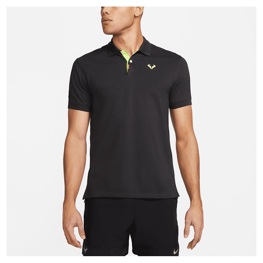 Nike Men`s Rafa Court Dri-FIT Slim-Fit Tennis Polo Off Noir and Volt