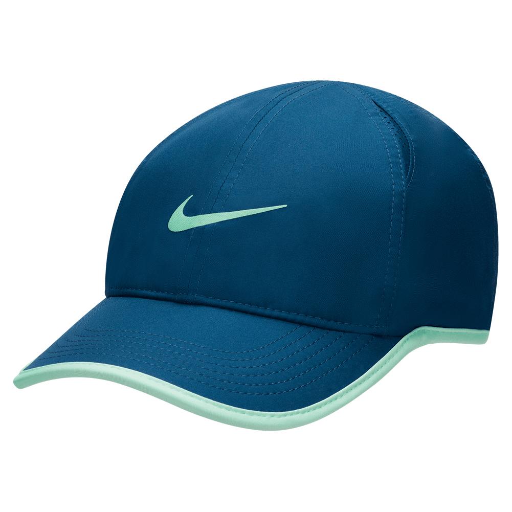 Nike Juniors` AeroBill Featherlight Tennis Hat Valerian Blue and Green Glo