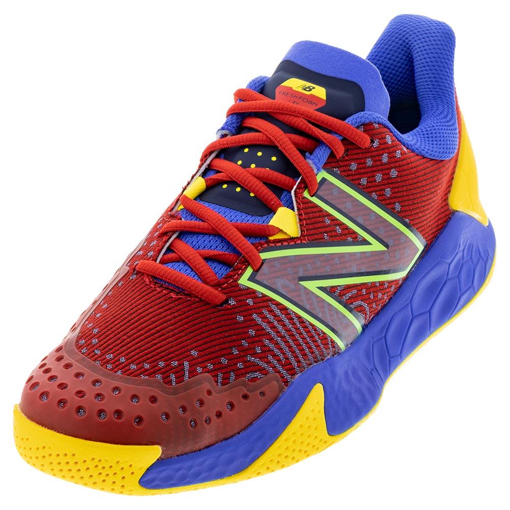New Balance Men`s Fresh Foam X Lav V2 D Width Tennis Shoes True Red and Egg  Yolk