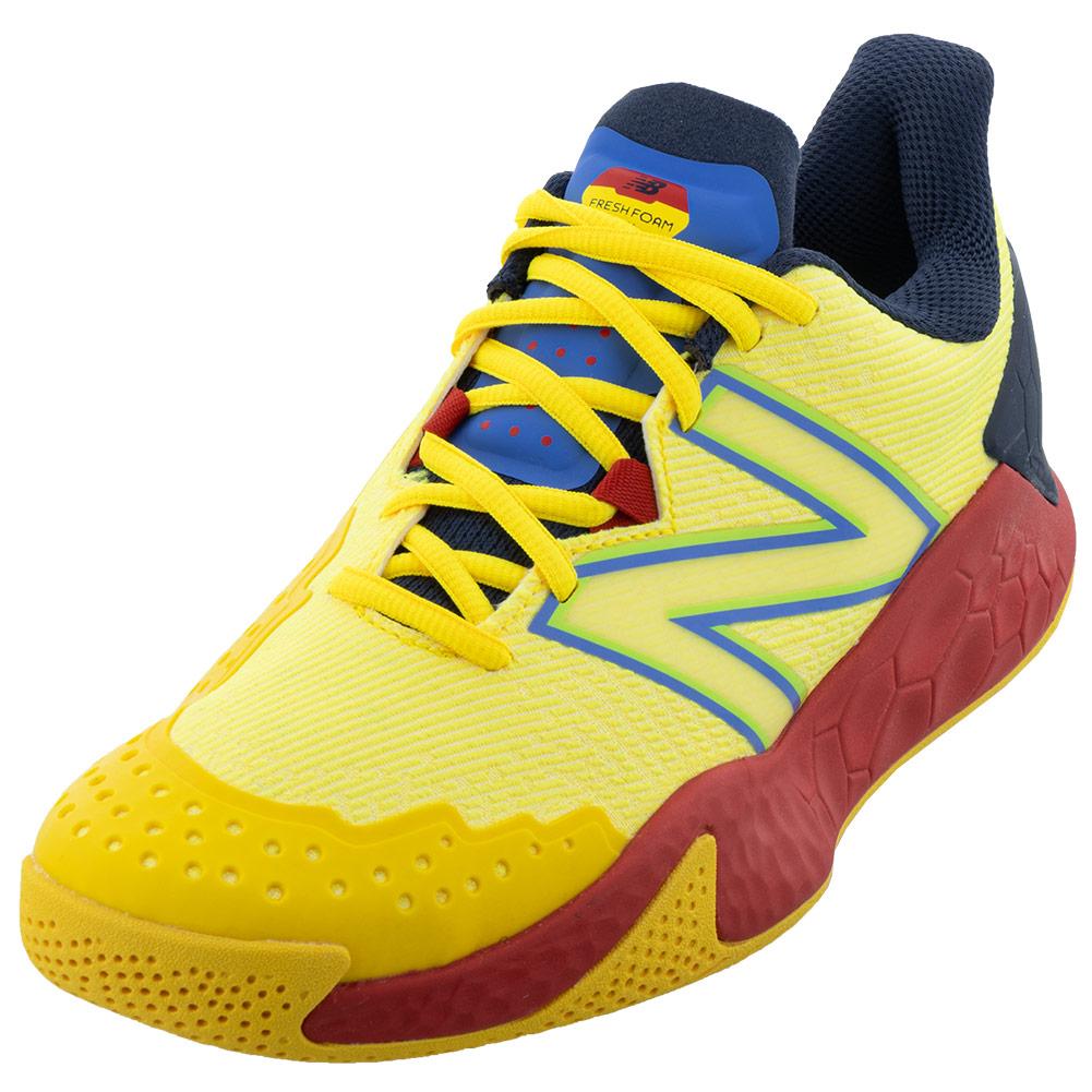 New Balance Women`s Fresh Foam X Lav V2 D Width Tennis Shoes Egg Yolk and  True Red