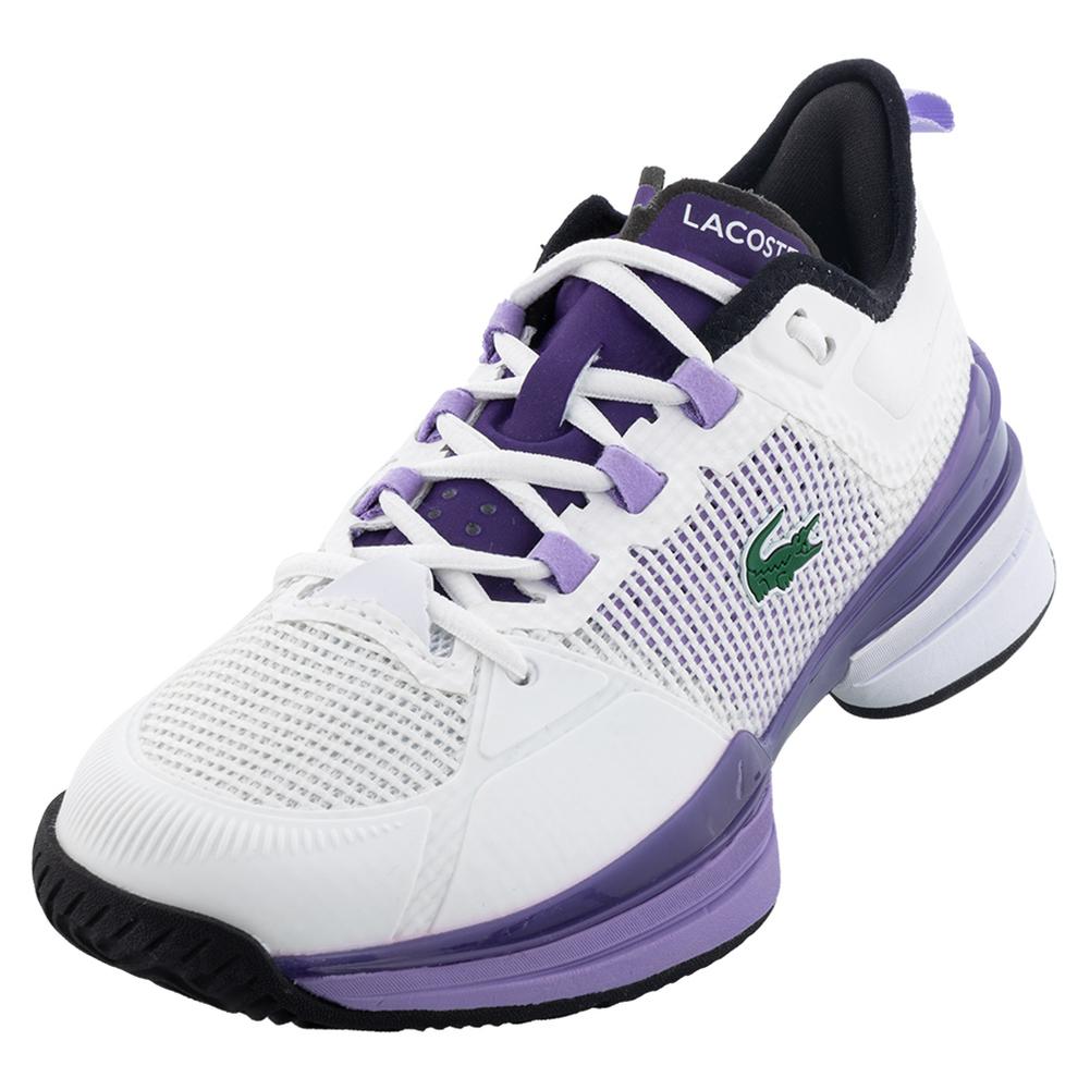 Lacoste Women`s AG-LT Ultra Tennis Shoes White and Purple