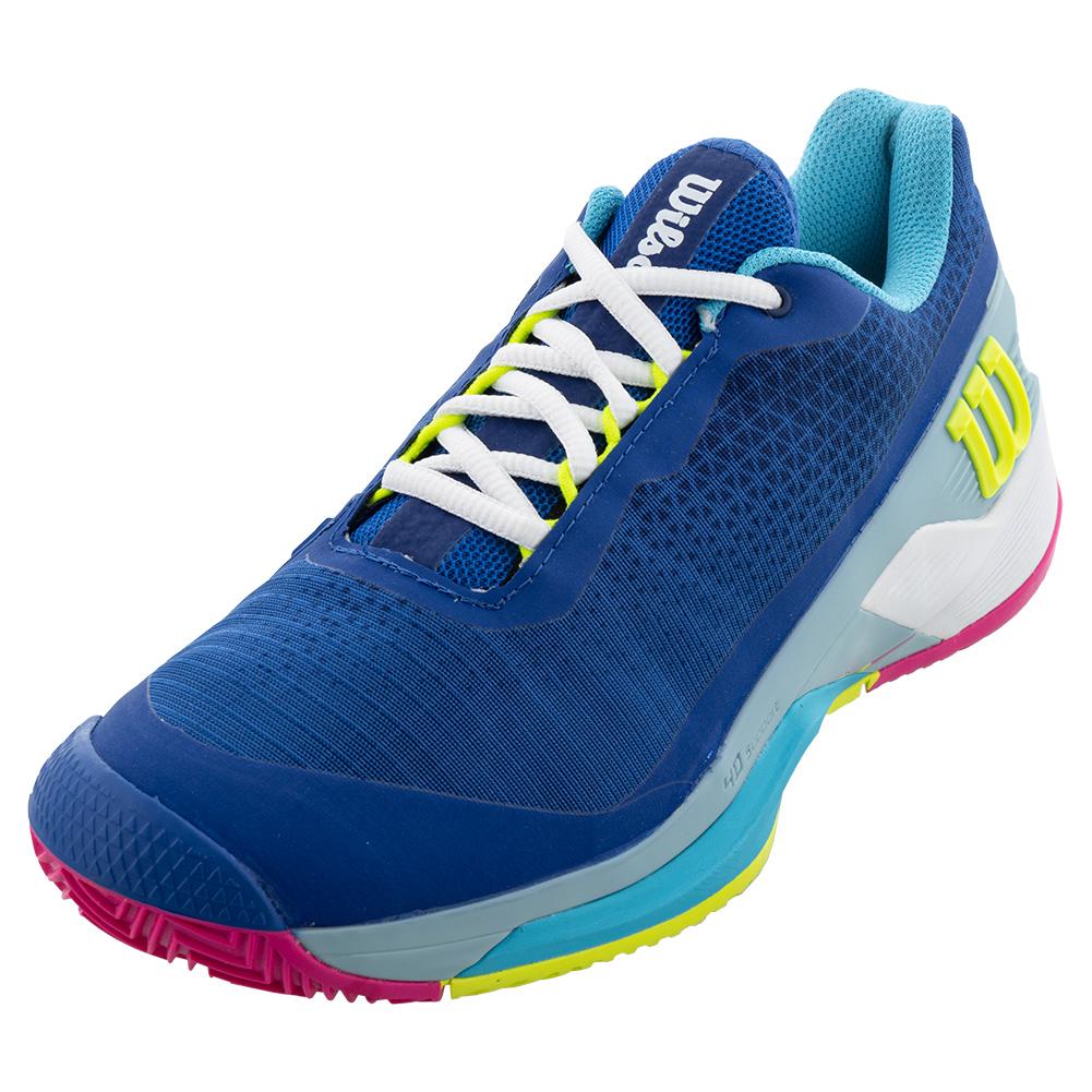 Wilson Women`s Rush Pro 4.0 LE Clay Tennis Shoes Classic Blue and Reef  Waters