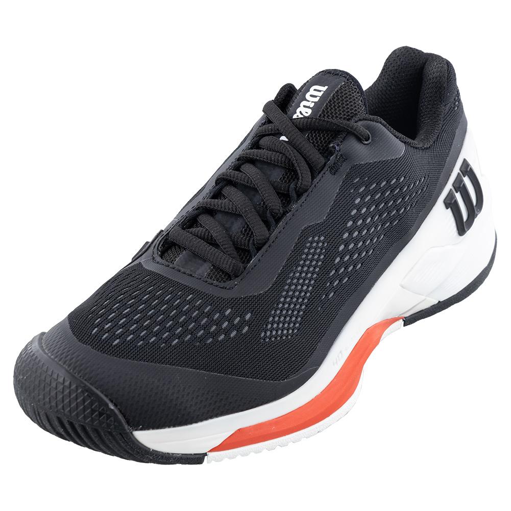 Wilson Men`s Rush Pro 4.0 Tennis Shoes Black and White