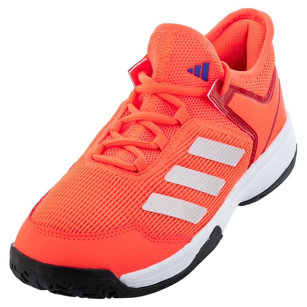 adidas Juniors` Ubersonic 4 Tennis Shoes Solar Red and Silver Metallic