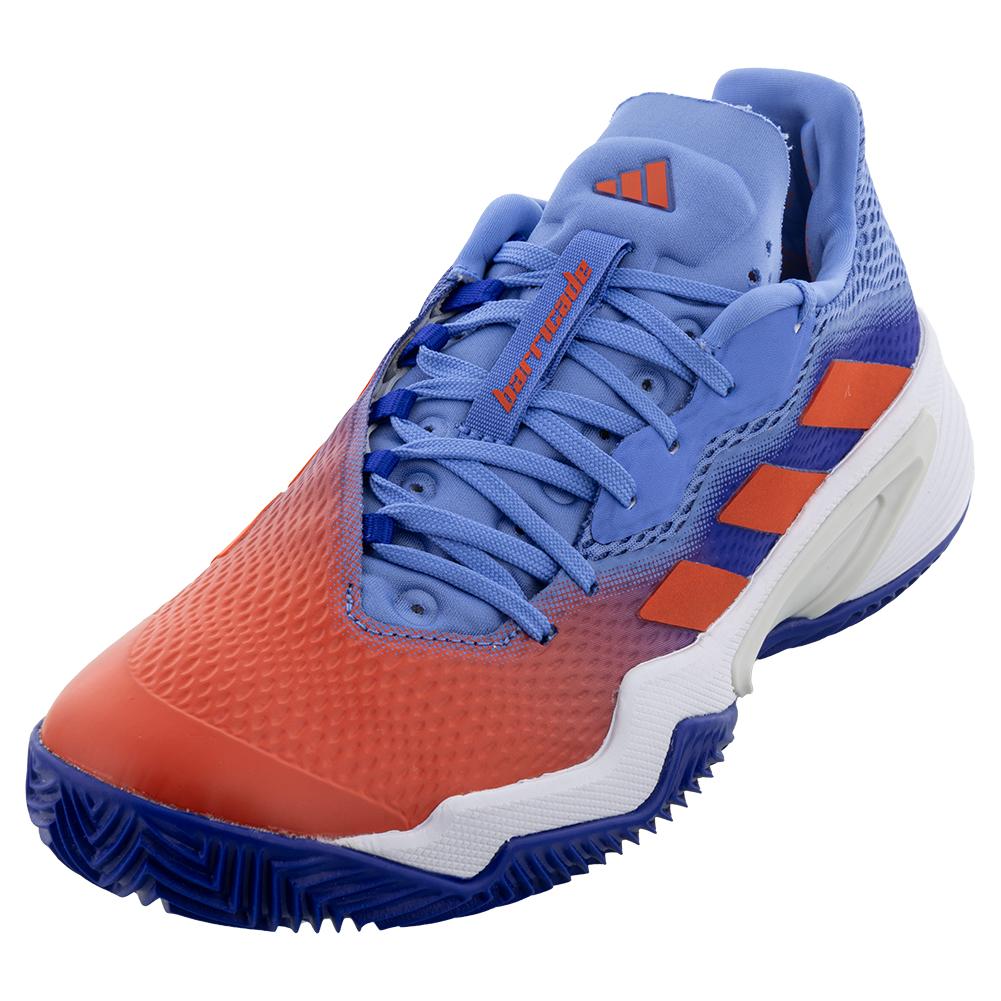 adidas Men`s Barricade Clay Tennis Shoes Lucid Blue and Solar Red