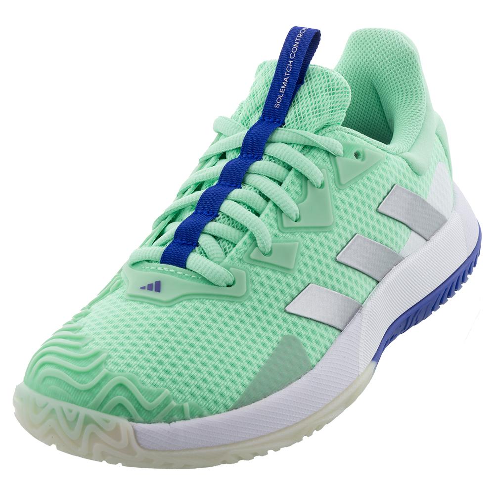 adidas Women`s SoleMatch Control Tennis Shoes Pulse Mint and Silver Metallic