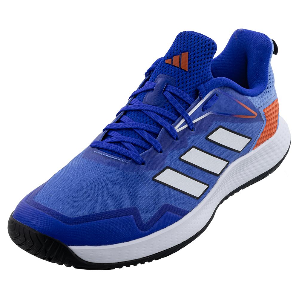 adidas Men`s Defiant Speed Tennis Shoes Blue Fusion and Footwear White
