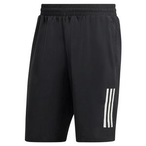 Men`s Club 3-Stripe 9 Inch Tennis Shorts Black