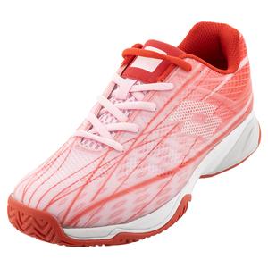 Juniors` Mirage 300 Speed Tennis Shoes Pink Cherry and All White