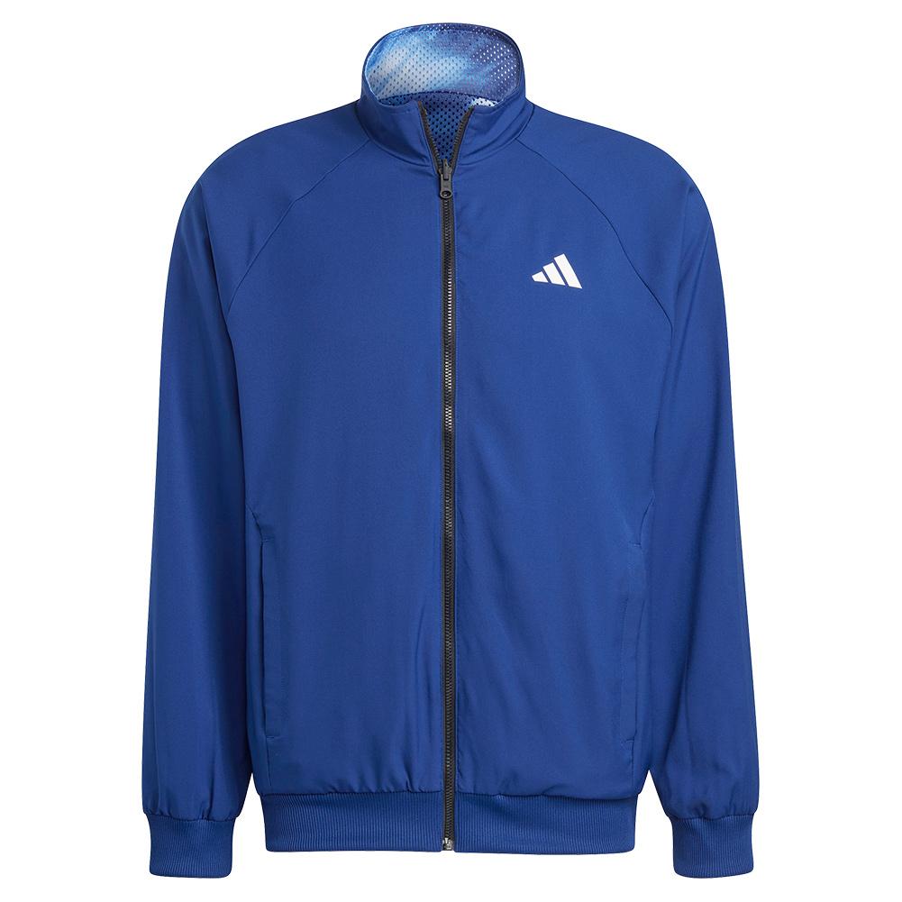 adidas Men`s Melbourne Reversible Tennis Jacket Victory Blue and Multicolor