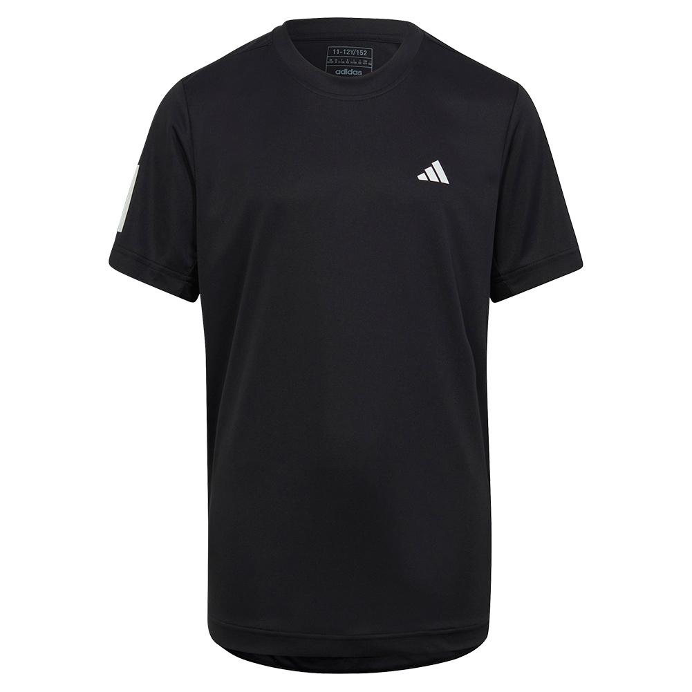 adidas Boys` Club 3-Stripe Tennis T-Shirt Black