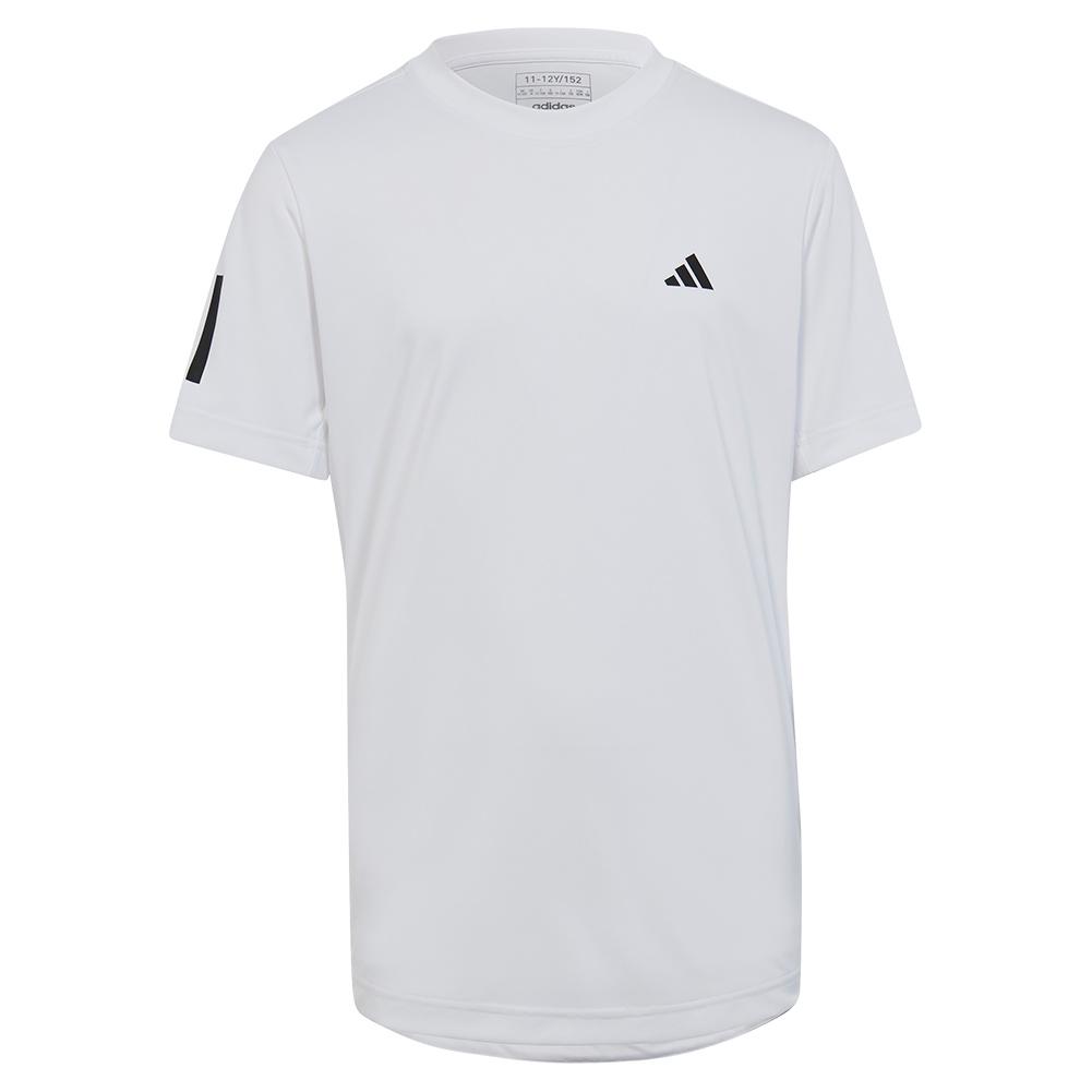 adidas Boys` Club 3-Stripe Tennis T-Shirt White
