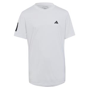 Boys` Club 3-Stripe Tennis T-Shirt White