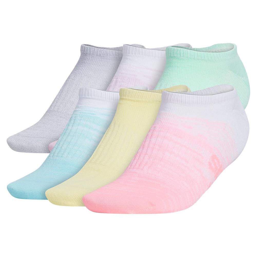 ADIDAS Girls` Superlite Badge of Sport 3 No Show Socks 6-Pack White and  Beam Pink 13C-4Y
