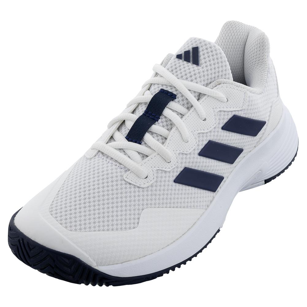 adidas Juniors` GameCourt 2 Tennis Shoes Footwear White and Team Navy Blue 2