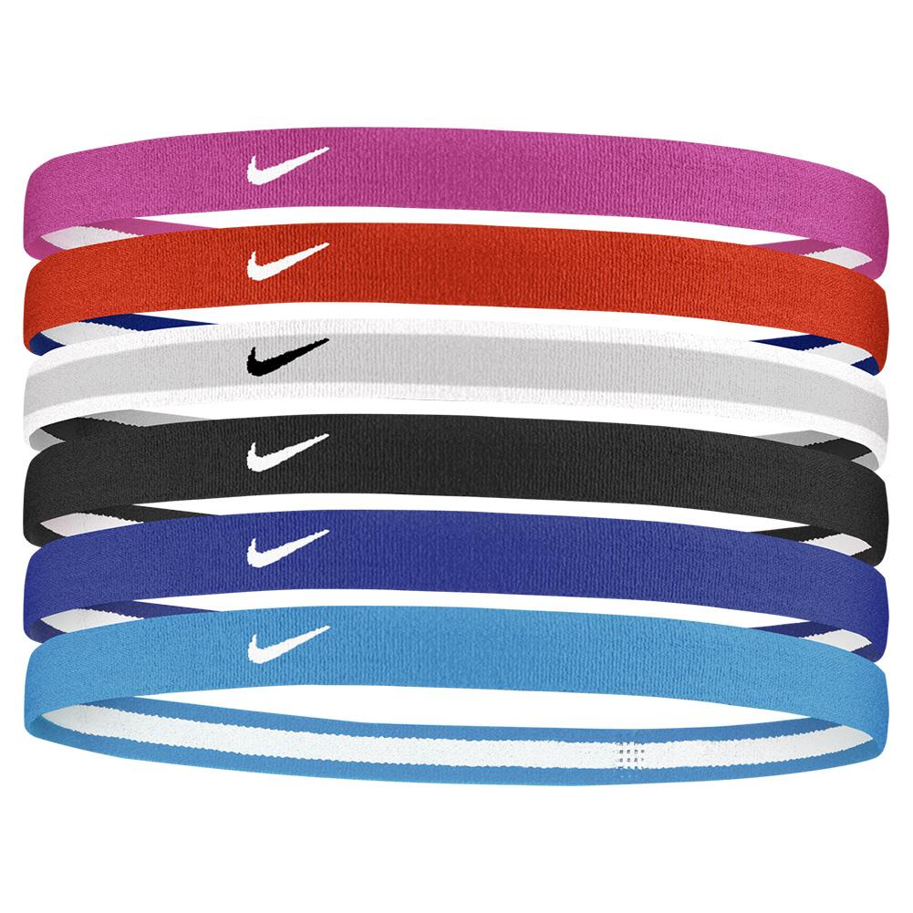NIKE Girls` Swoosh Sport Headbands 6 Pack Active Fuchsia and Picante Red |  N1003042-612S23 | Tennis Express