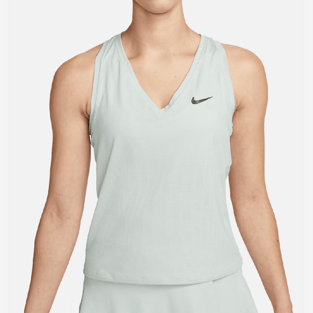 Nike Women`s Court Victory Tennis Tank Light Silver and Black