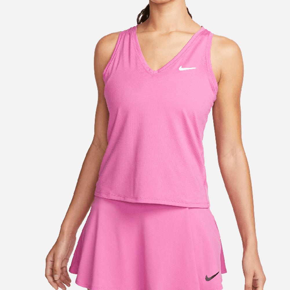 Nike Women`s Court Victory Tennis Tank Cosmic Fuchsia and White