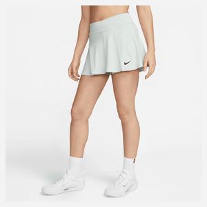 Women`s Court Dri-FIT Victory Flouncy 13 Inch Tennis Skort Light Silver and Black