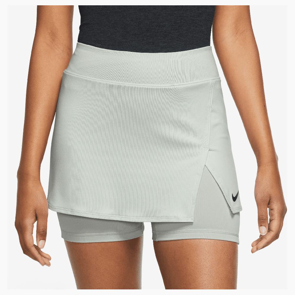 Nike Women`s Court Dri-FIT Victory 13" Tennis Skort Light Silver and Black