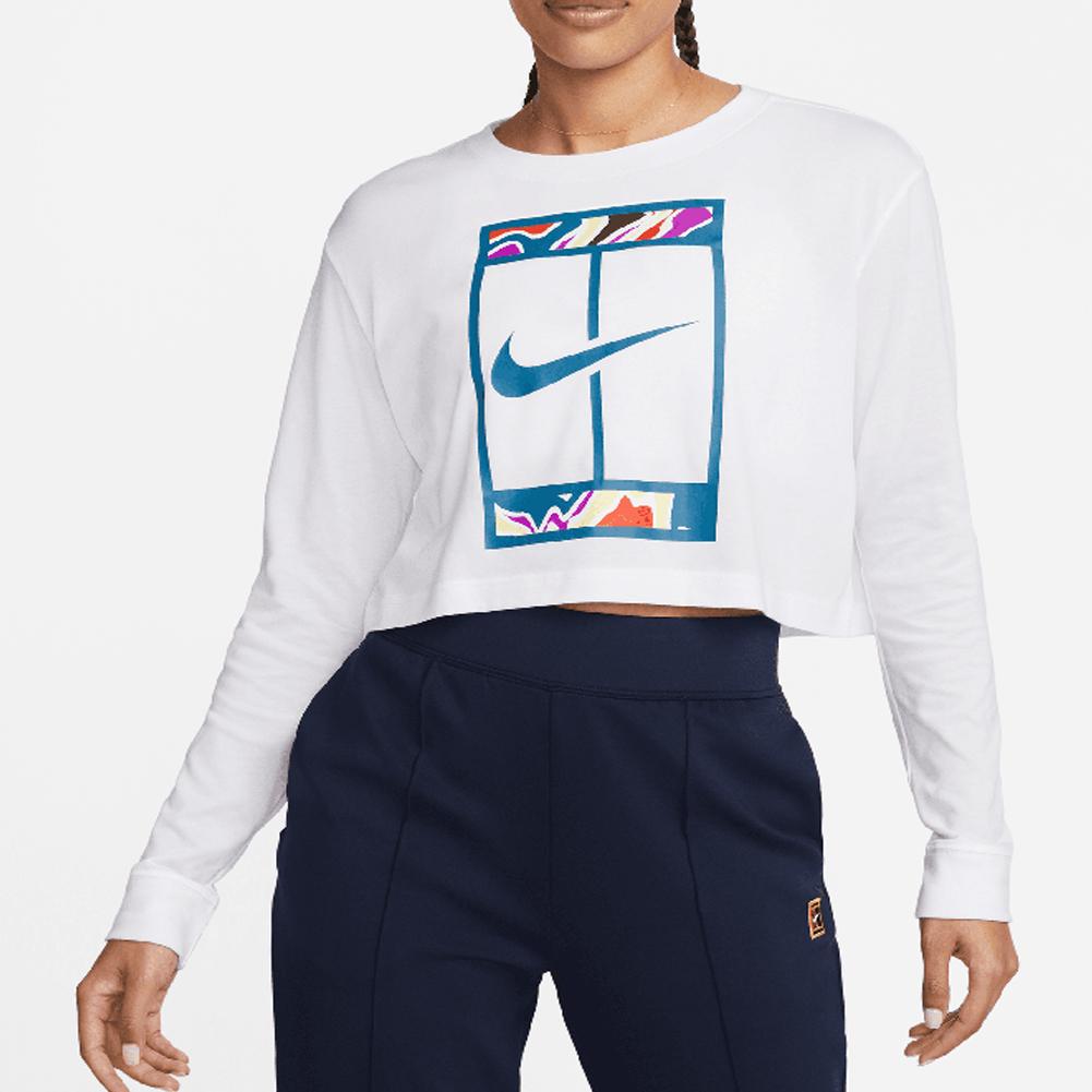 Nike Women`s Melbourne Court Dri-Fit Slam Long Sleeve Cropped Tennis Top