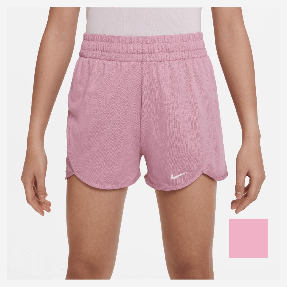 NIKE Girls` Dri-FIT Breezy High-Waisted Training Shorts